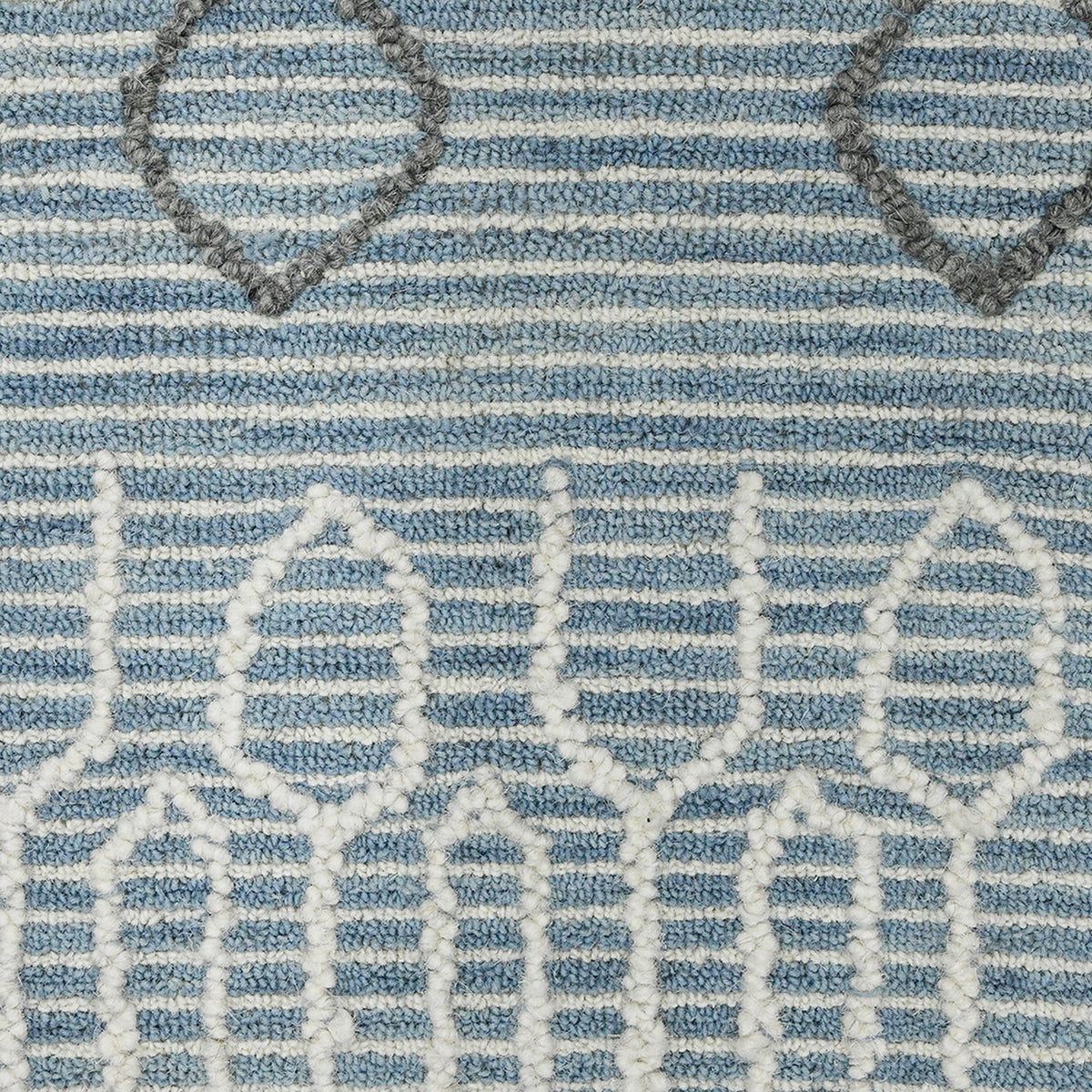 Amer Berlin BER-1 Blue / White area rug - color swatch view