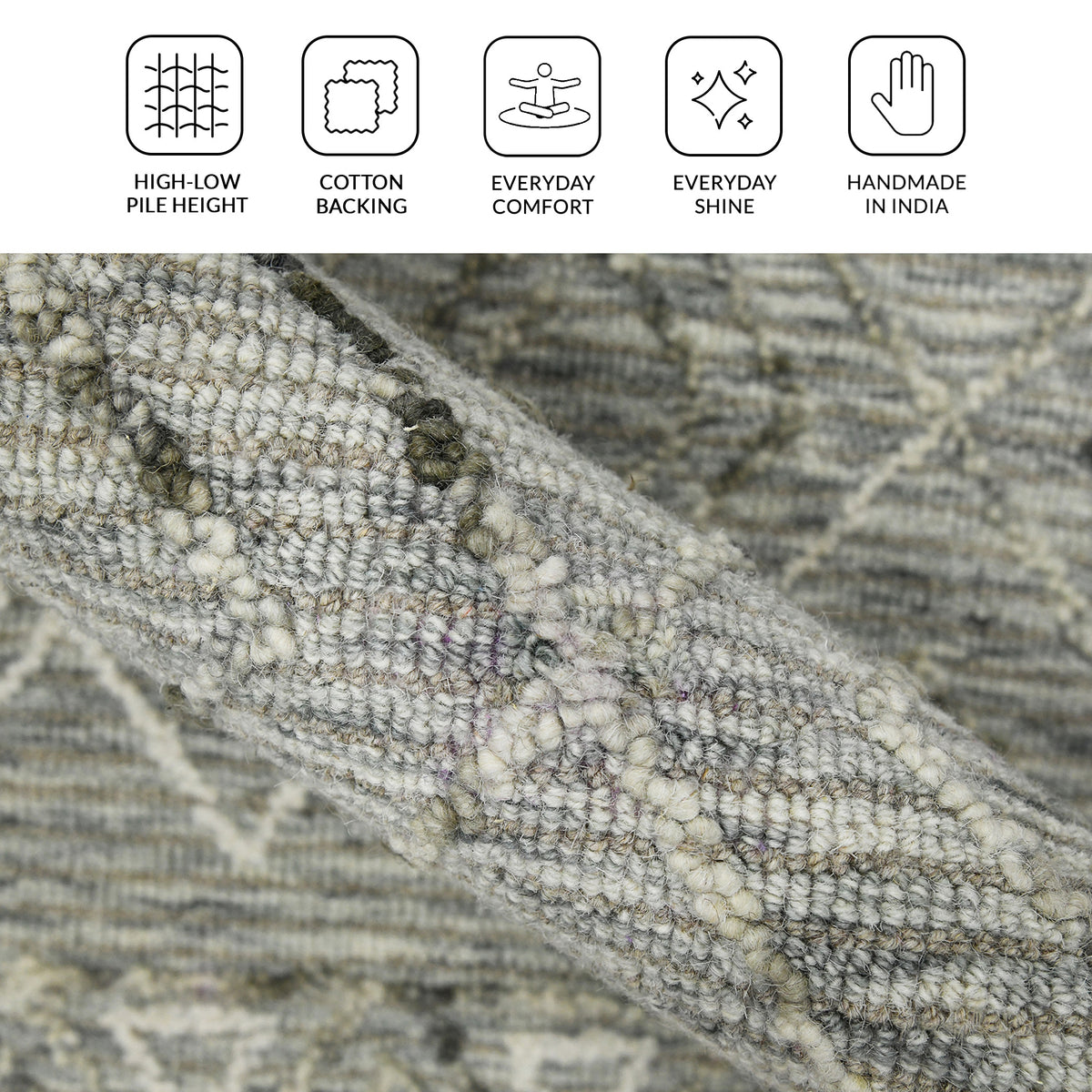Amer Berlin BER-2 Gray area rug - infographic view