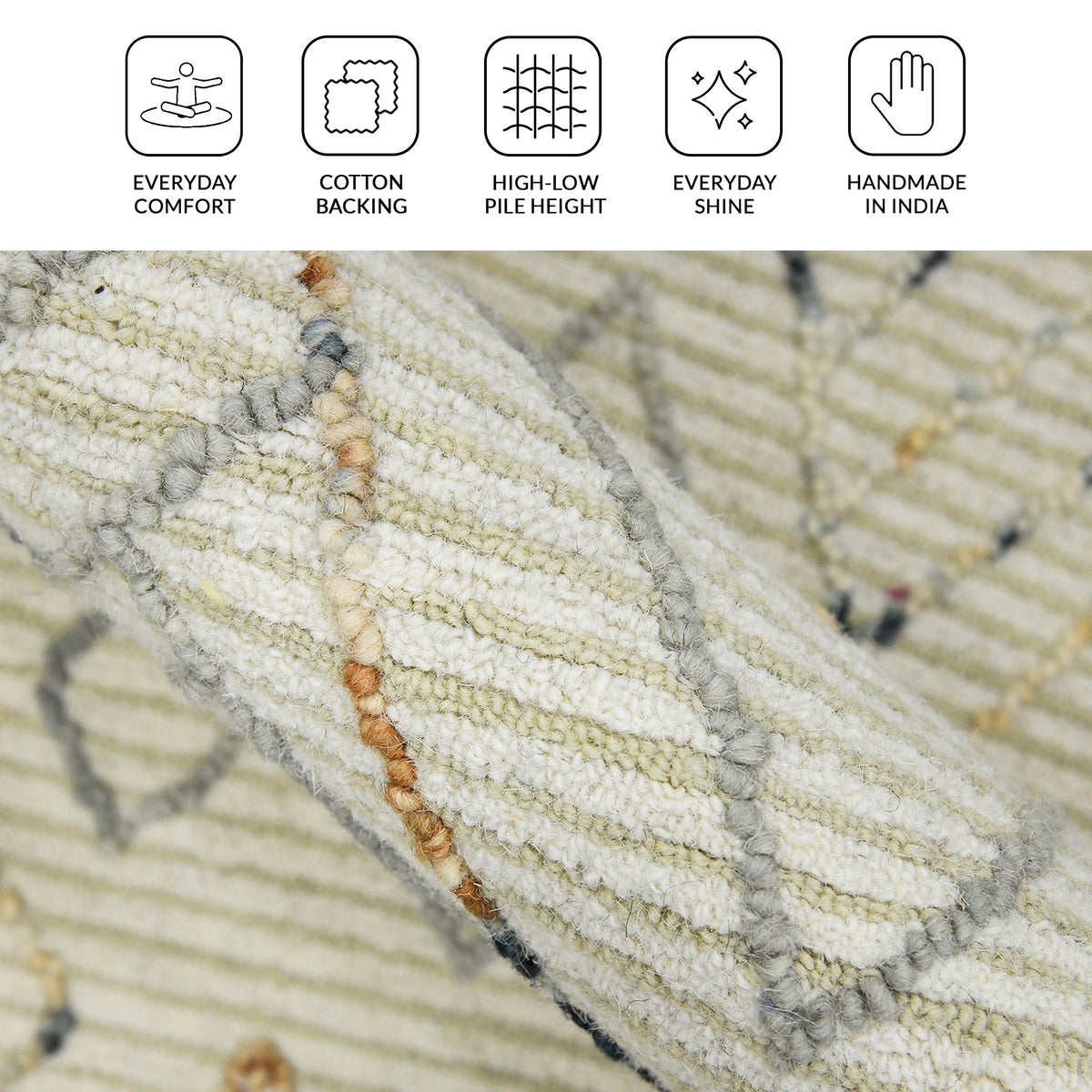 Amer Berlin BER-3 Ivory area rug - infographic view