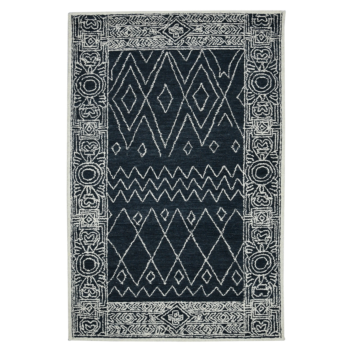 Amer Berlin BER-6 Charcoal / White area rug - product view