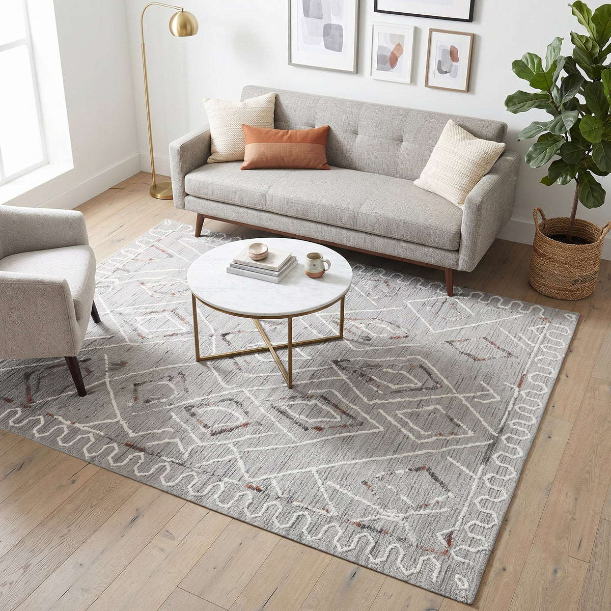 Amer Berlin BER-7 Multi area rug - lifestyle view