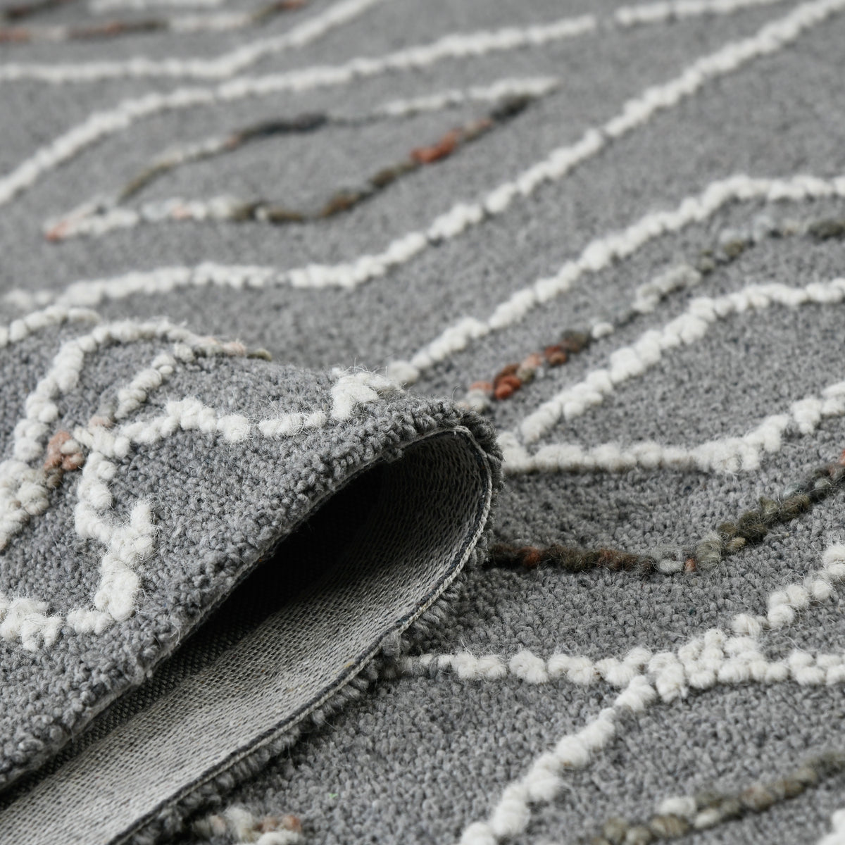 Amer Berlin BER-8 Dark Gray area rug - rolled view