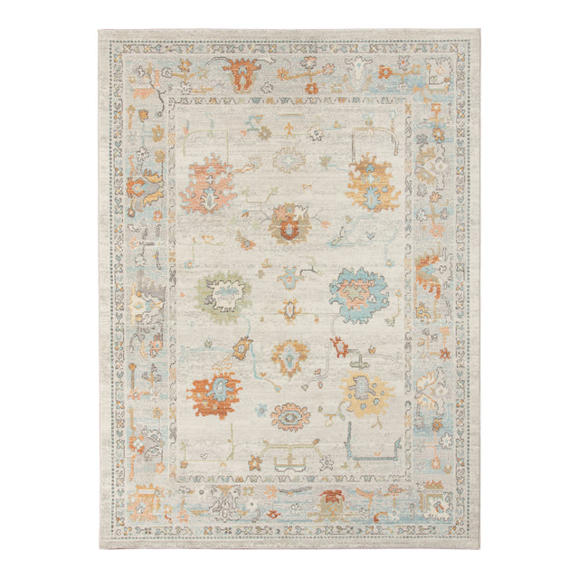 Amer Bohemian Classic Bordered Indoor-Outdoor Beige Area Rug