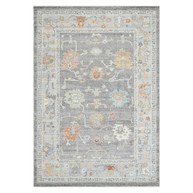 Amer Bohemian Classic Bordered Indoor-Outdoor Taupe Area Rug