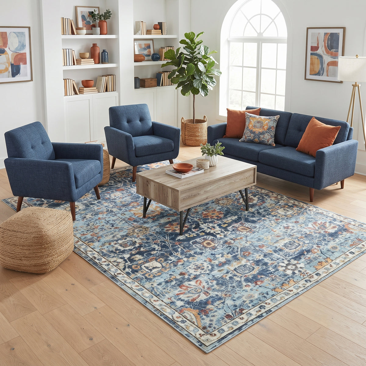 Amer Bohemian BHM-5 Navy Blue area rug - lifestyle view
