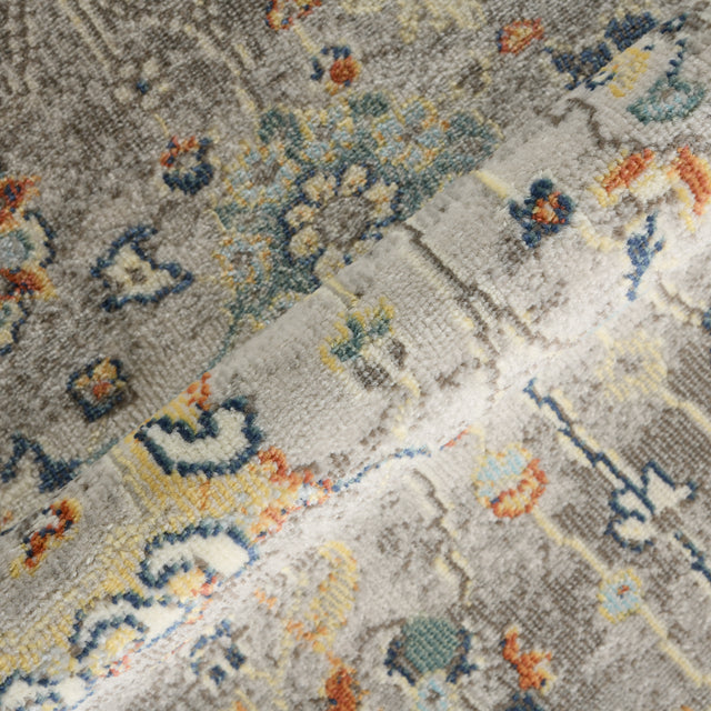 Amer Bohemian Classic Floral Indoor-Outdoor Gray Area Rug