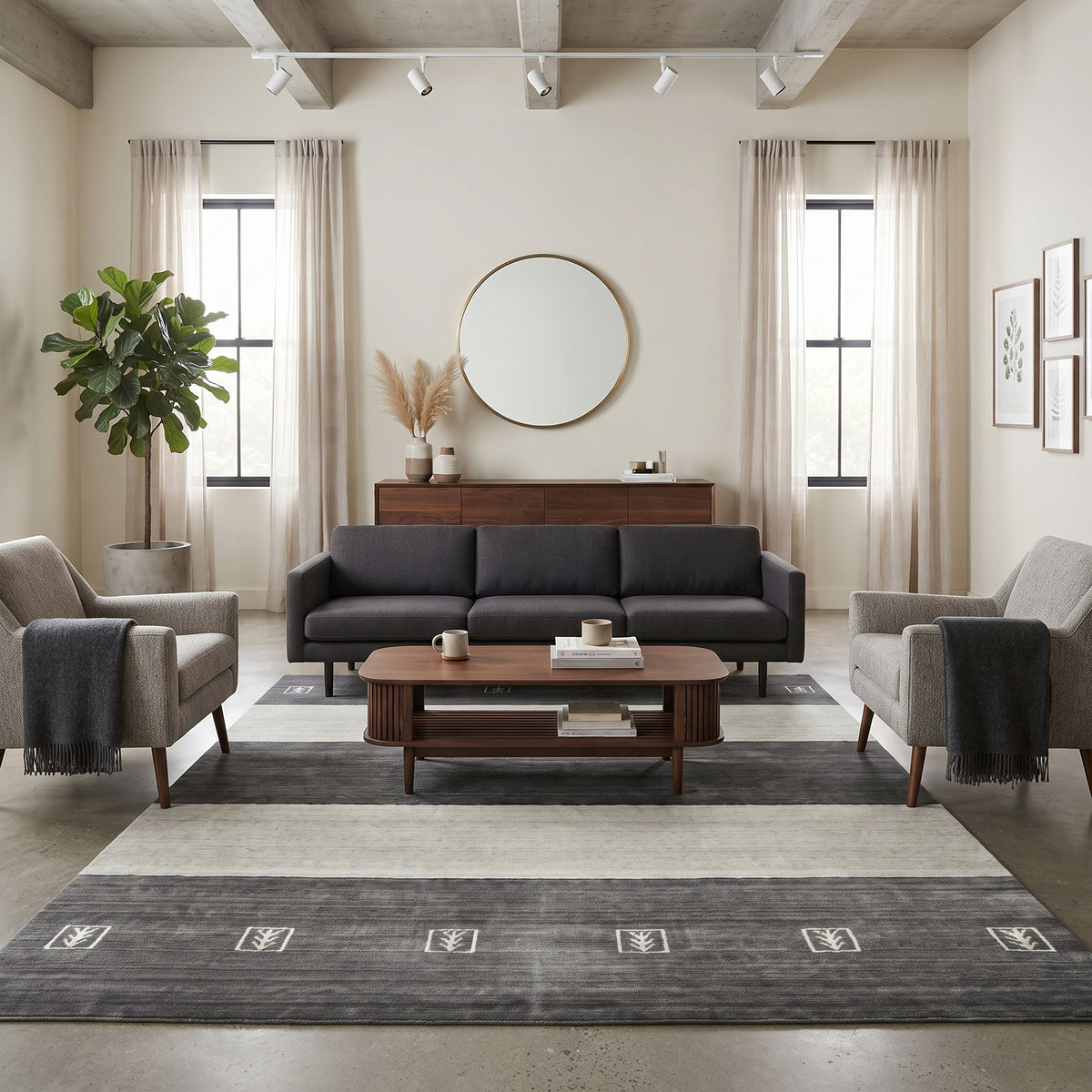 Amer Blend BLN-5 Charcoal area rug - lifestyle view