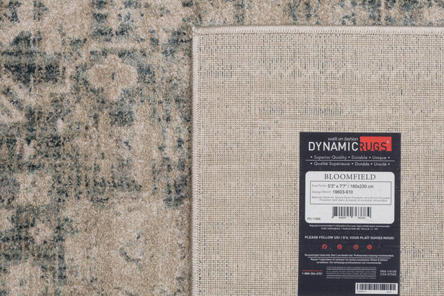 Dynamic Rugs Bloomfield 19603 Power Loomed Transitional Grey/Cream Rug