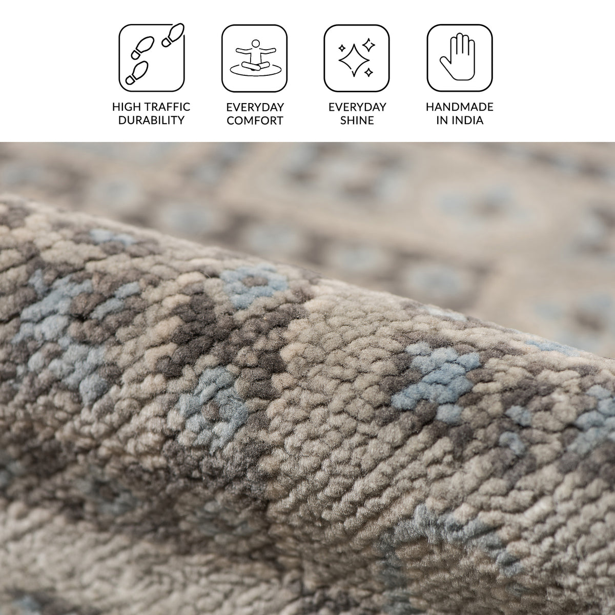 Amer Blu BLU-37 Silver area rug - infographic view