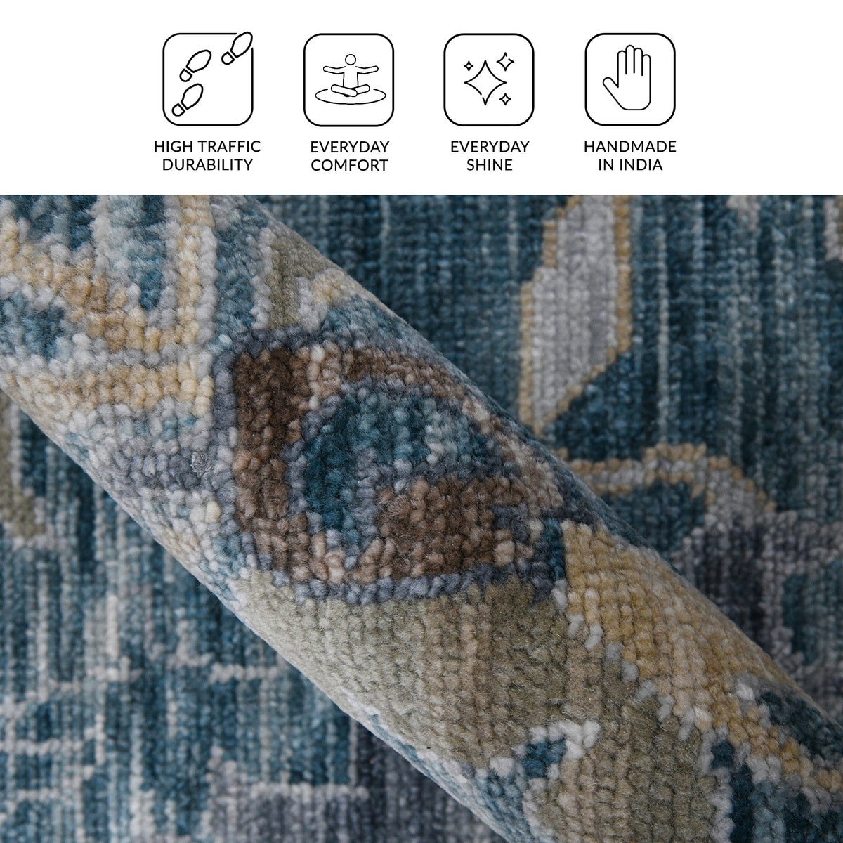 Amer Blu BLU-53 Peacock / Light Gray area rug - infographic view