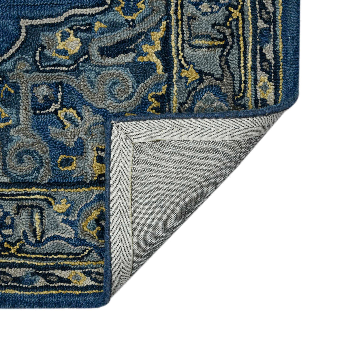 Amer Boho BOH-11 Steel Blue area rug - back view