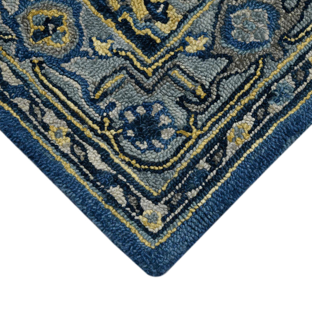 Amer Boho BOH-11 Steel Blue area rug - corner view