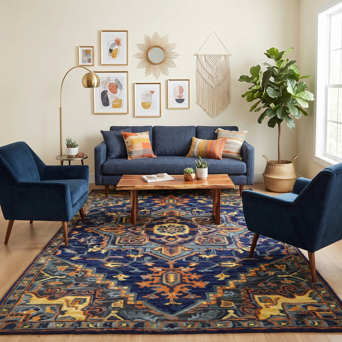Amer Boho BOH-5 Blue Violet area rug - lifestyle view