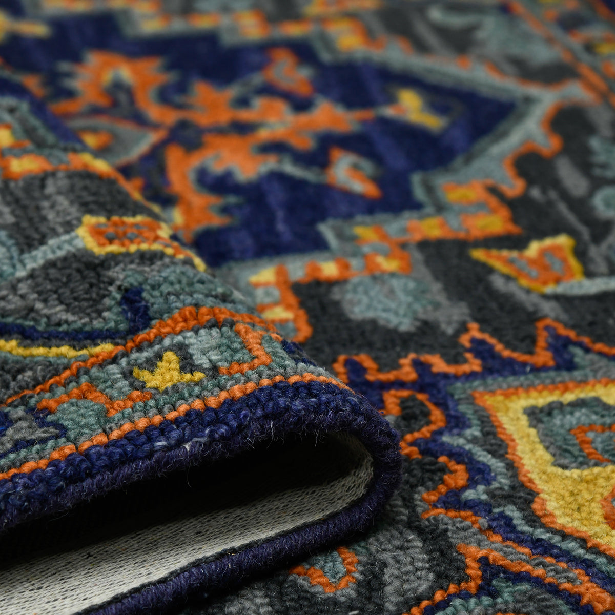 Amer Boho BOH-5 Blue Violet area rug - rolled view