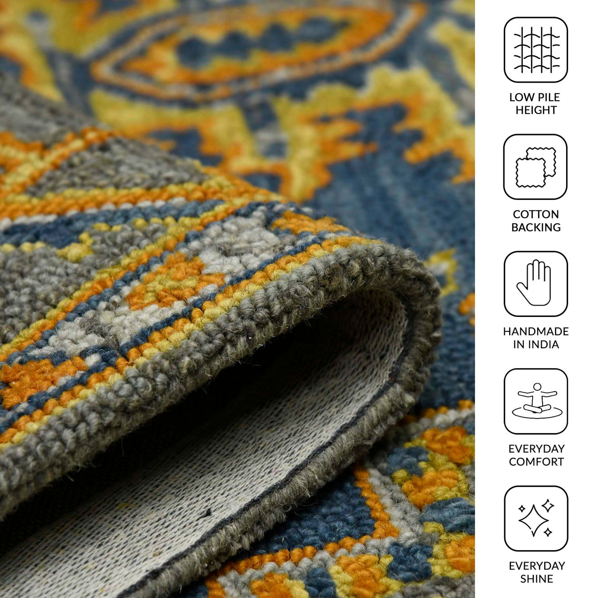 Amer Boho BOH-6 Pastel Blue area rug - infographic view