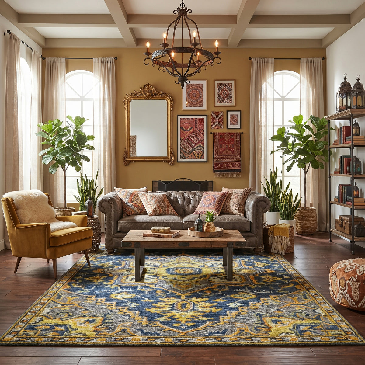 Amer Boho BOH-6 Pastel Blue area rug - lifestyle view