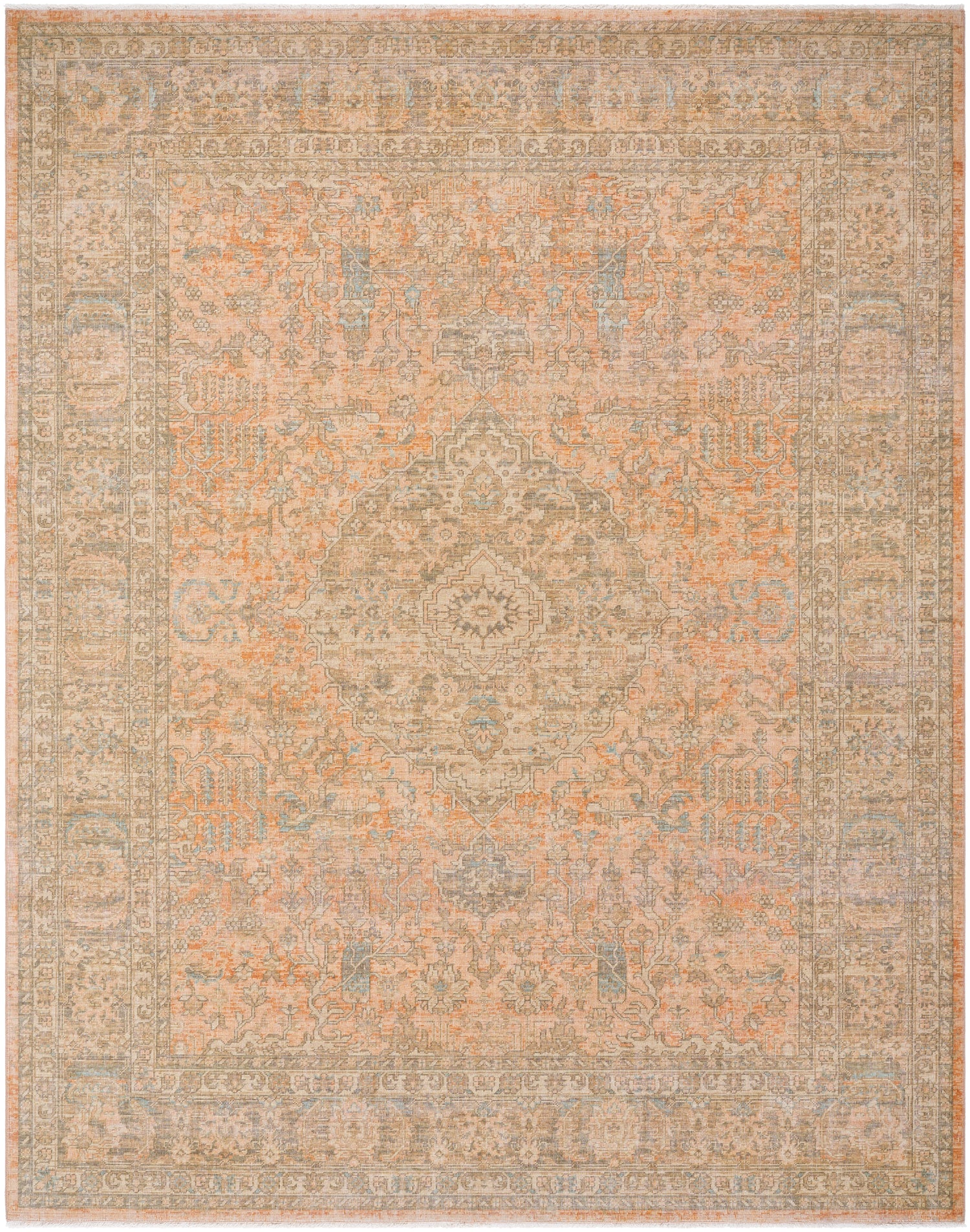 Surya Renaissance BORI-2301 Taupe, Light Beige, Tan, Dusty Coral, Denim