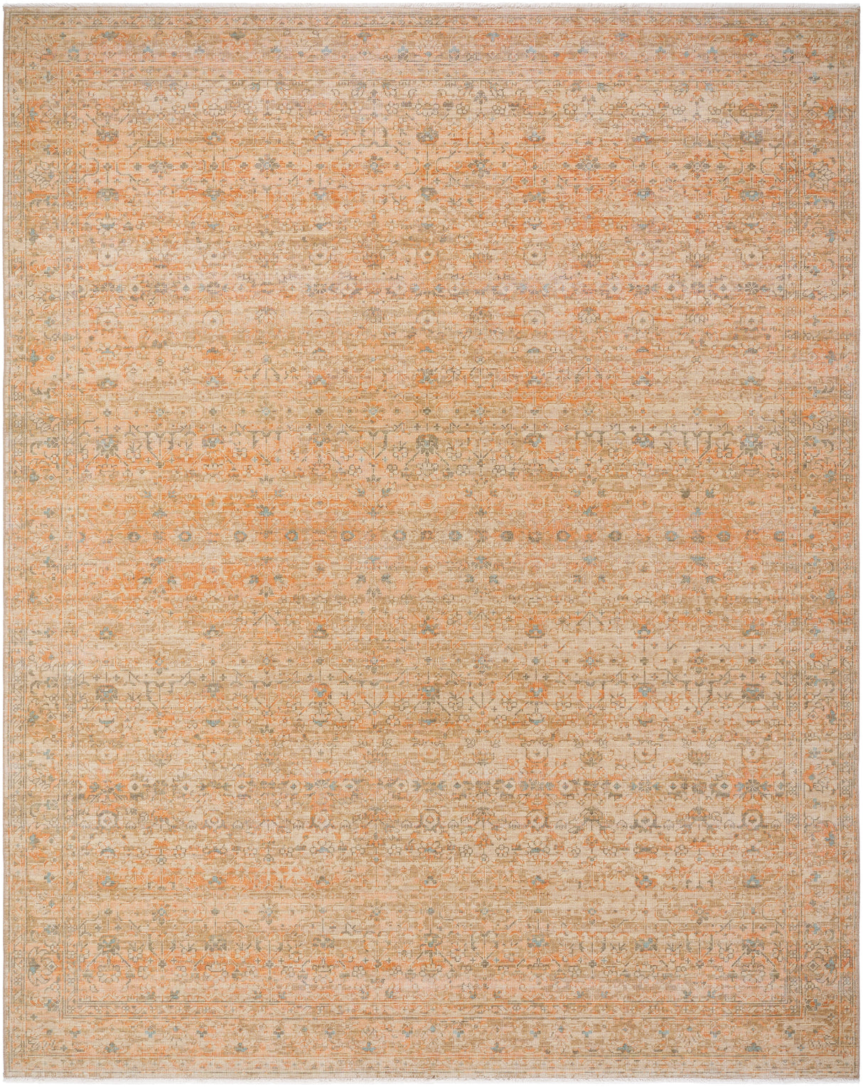 Surya Renaissance BORI-2307 Light Beige, Dusty Coral, Tan, Taupe, Denim