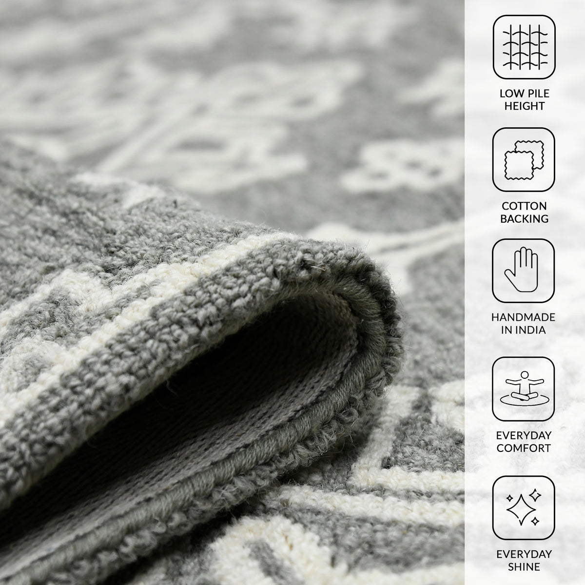 Amer Boscage BOS-33 Shale Gray area rug - infographic view