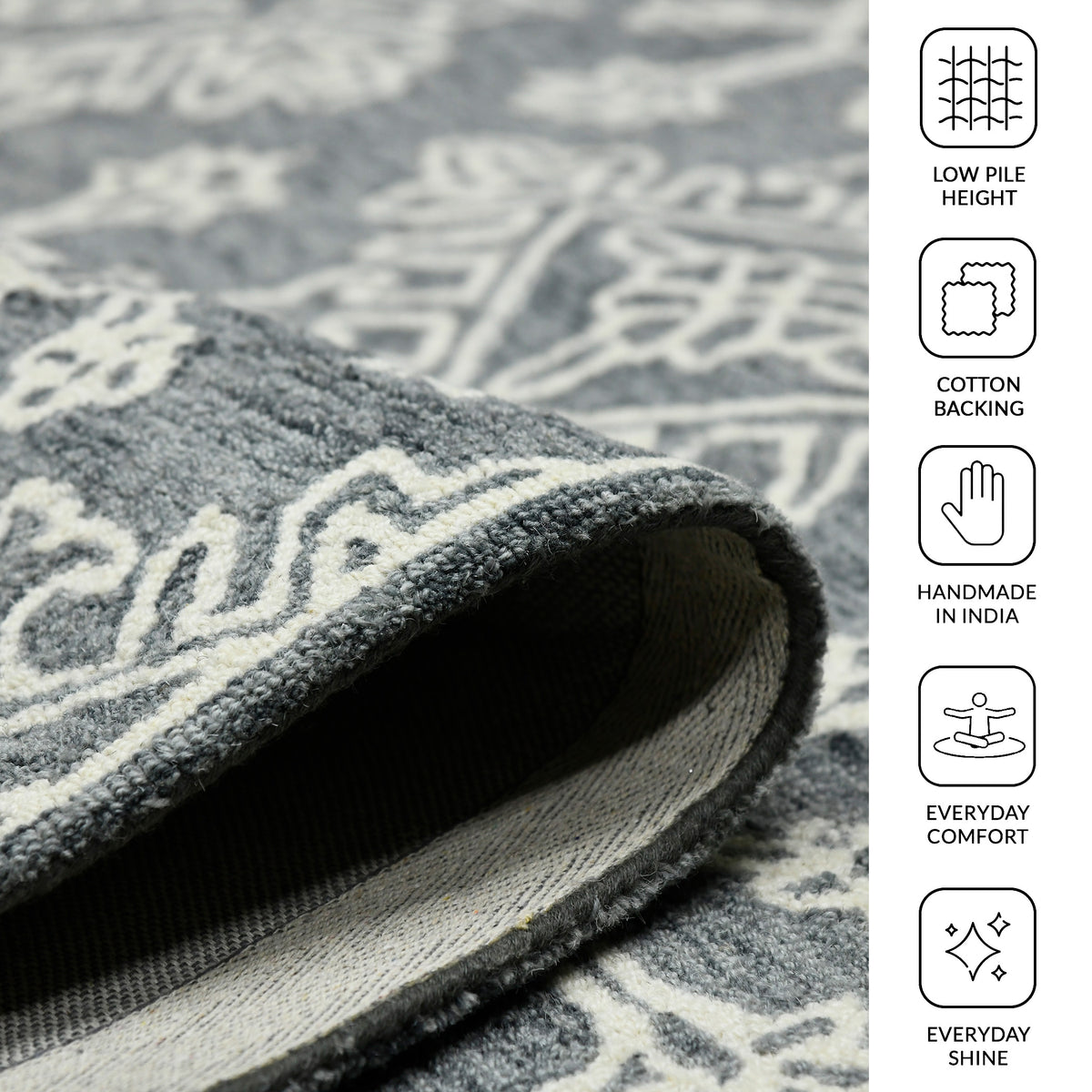 Amer Boscage BOS-34 Gray Steel area rug - infographic view