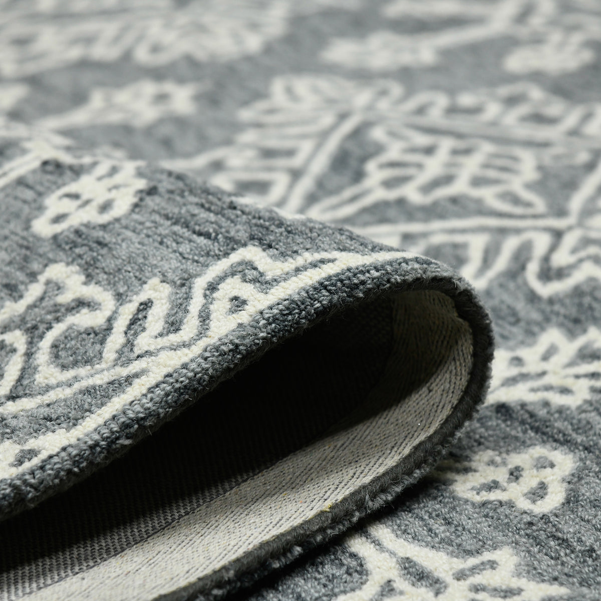 Amer Boscage BOS-34 Gray Steel area rug - rolled view