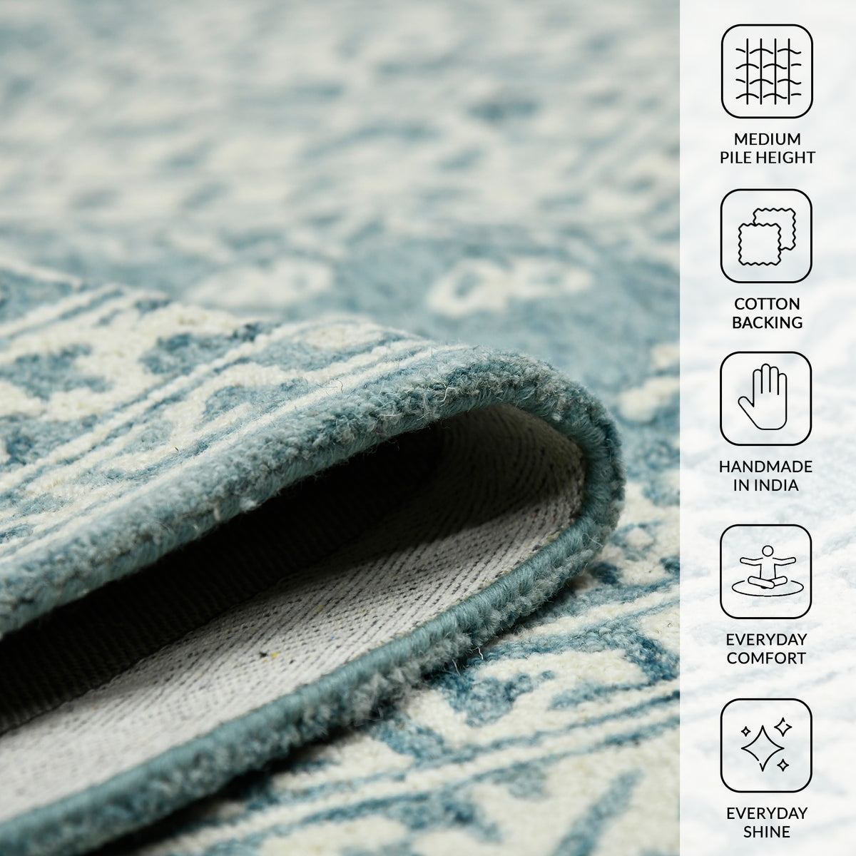 Amer Boscage BOS-64 Teal Blaze area rug - infographic view