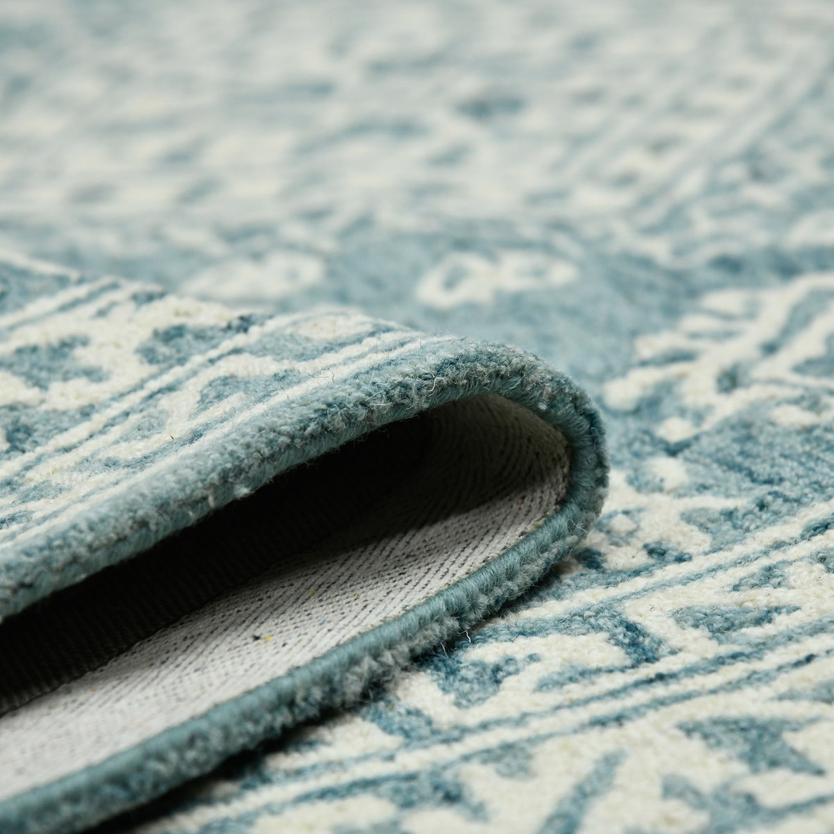 Amer Boscage BOS-64 Teal Blaze area rug - rolled view