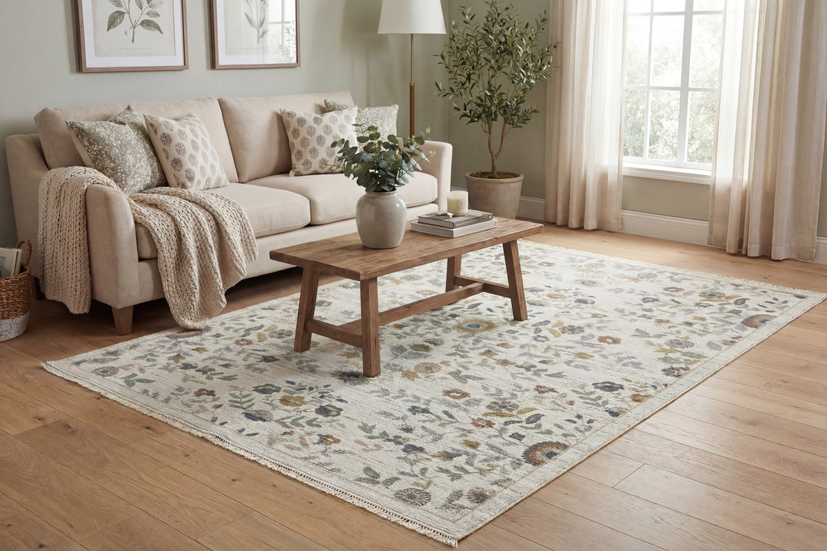 Dynamic Rugs Botanica 13359 Power Loomed Contemporary Ivory/Multi Rug