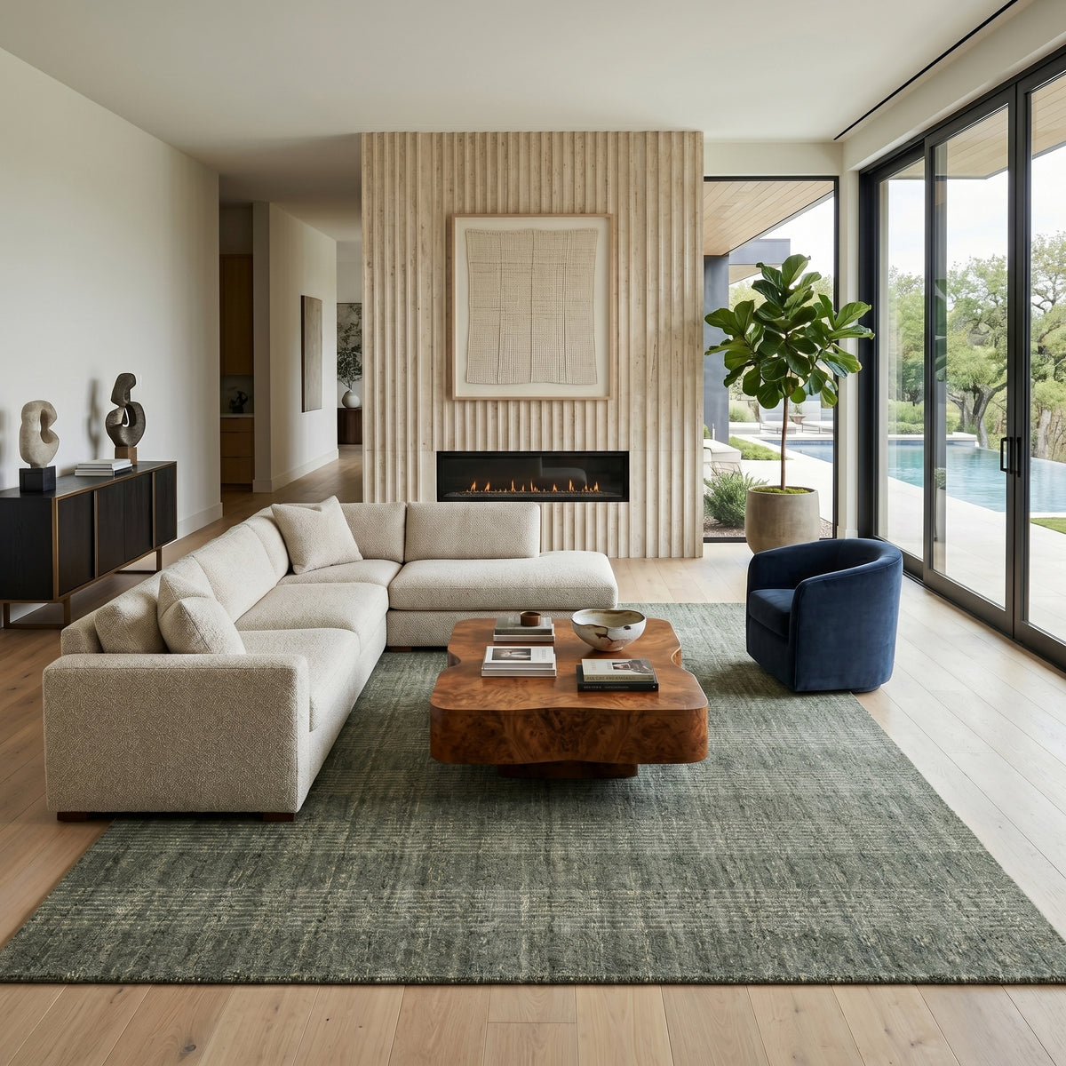 Amer Brooklyn BRK-3 Olive Green area rug - lifestyle view