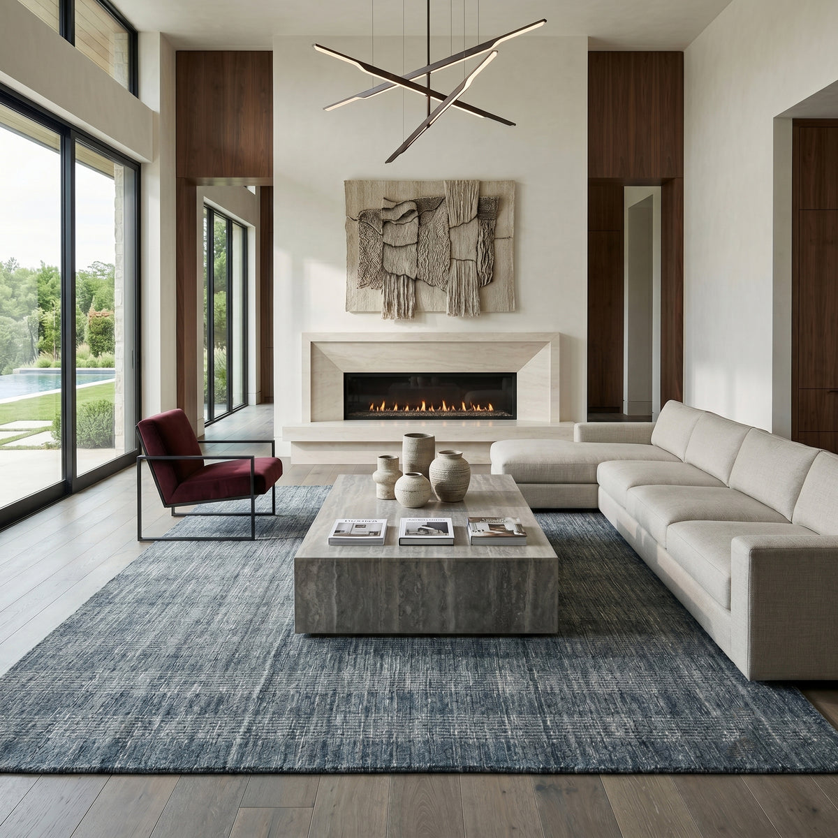 Amer Brooklyn BRK-4 Stone Blue area rug - lifestyle view