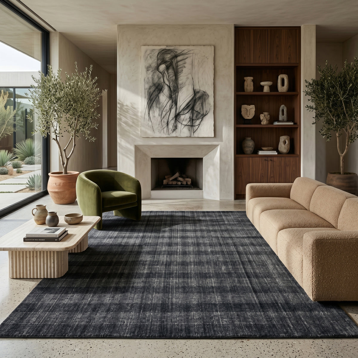 Amer Brooklyn BRK-5 Charcoal area rug - lifestyle view