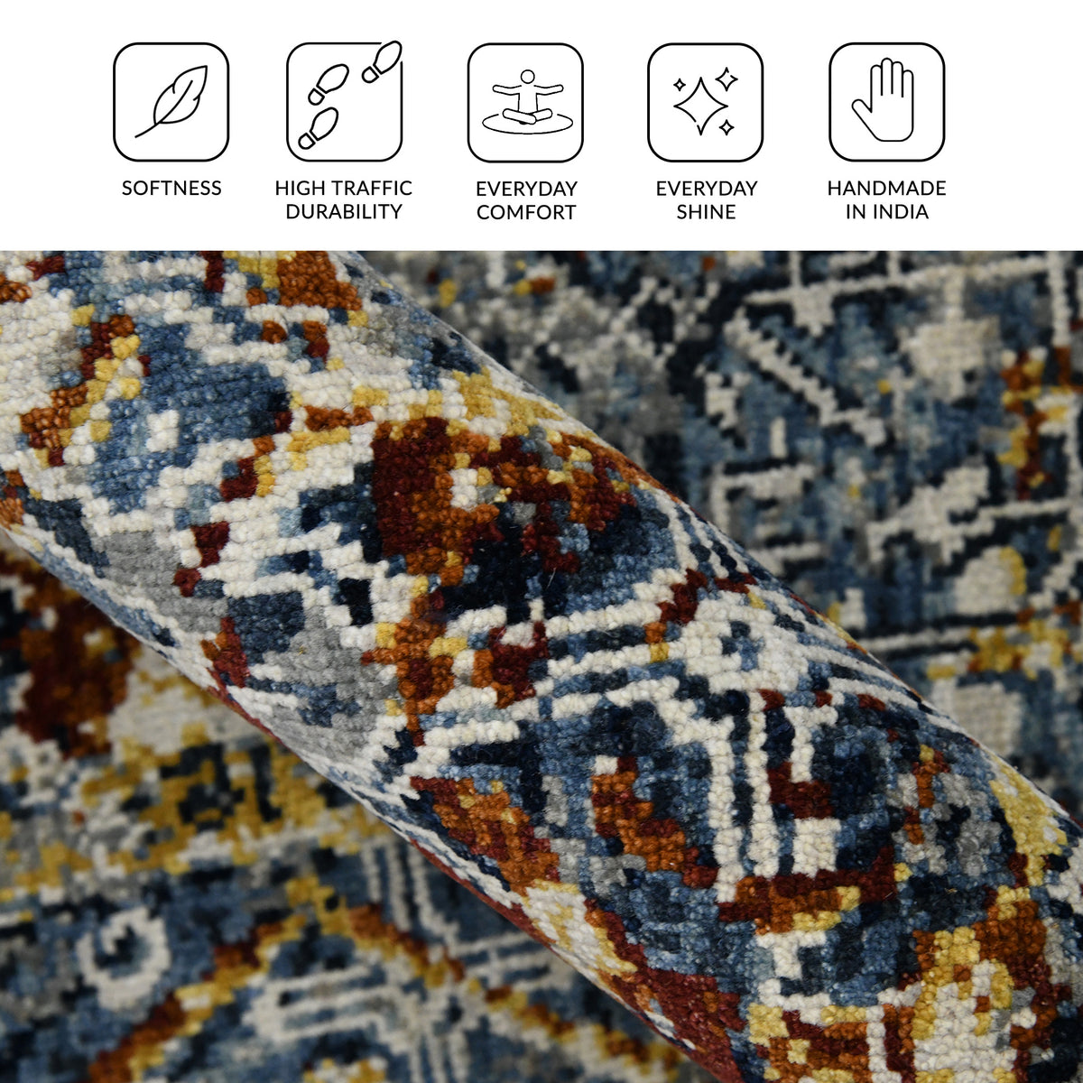 Amer Bristol BRS-46 Blue area rug - infographic view