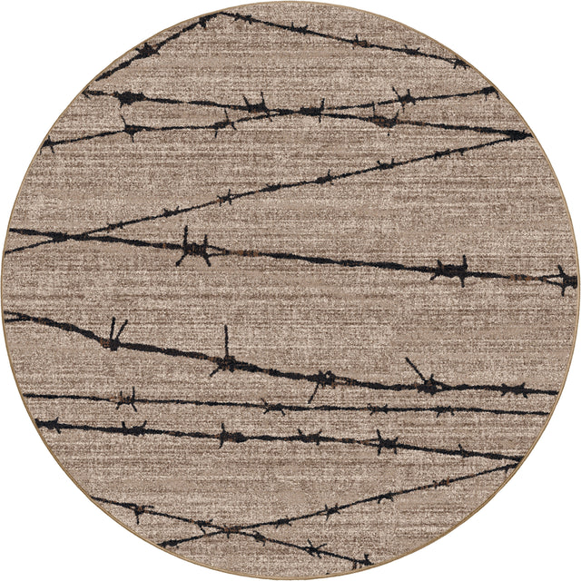 American Dakota Barbed Wire Natural Rug