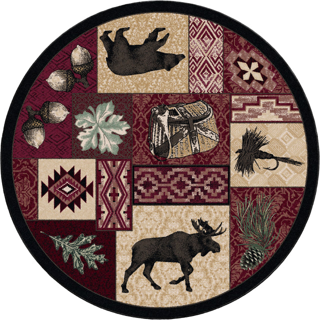 American Dakota Bear Creek Lodge Red Rug