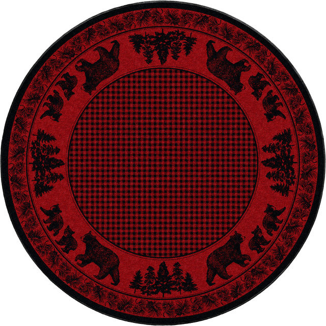 American Dakota Bear Family Red Rug