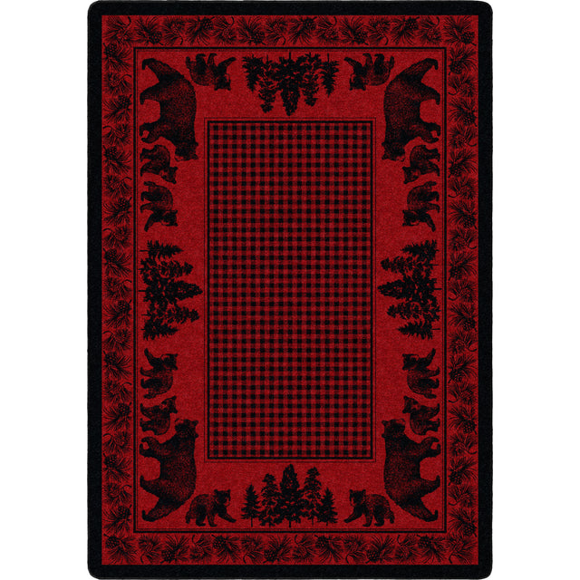 American Dakota Bear Family Red Rug