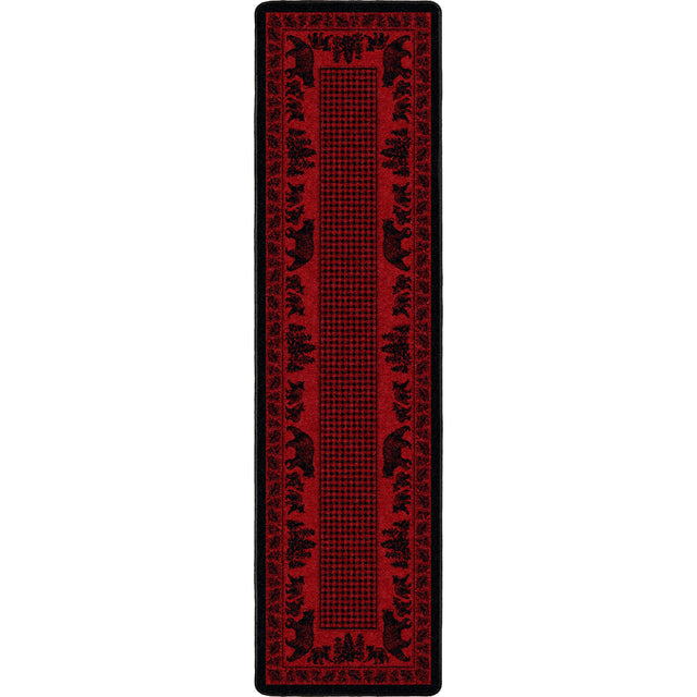 American Dakota Bear Family Red Rug