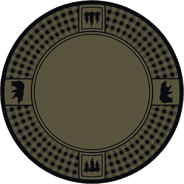 American Dakota Bear Refuge Green Rug