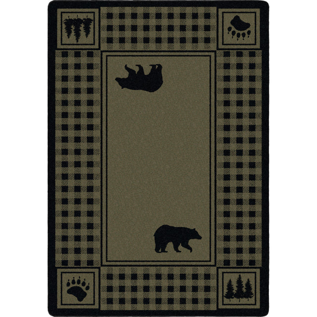 American Dakota Bear Refuge Green Rug