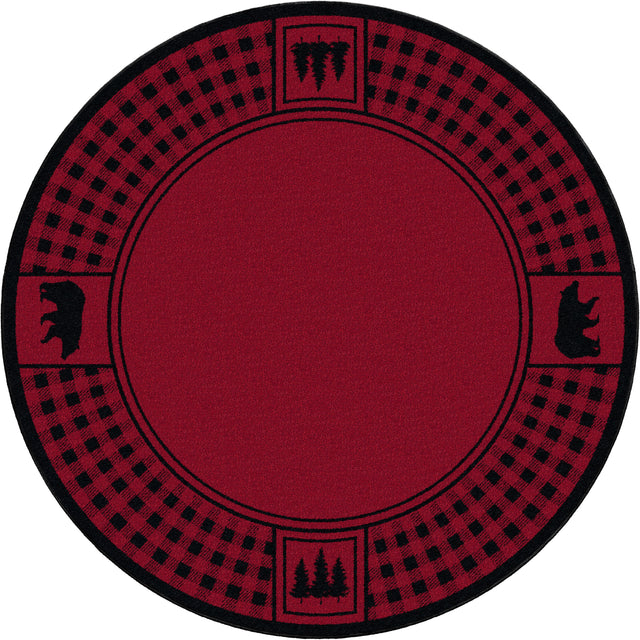 American Dakota Bear Refuge Red Rug
