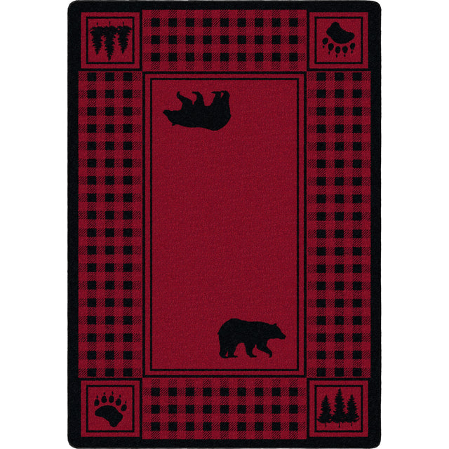 American Dakota Bear Refuge Red Rug