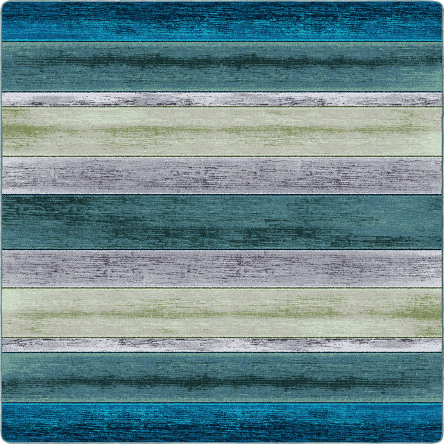 American Dakota Bungalow Stripe Aqua Rug