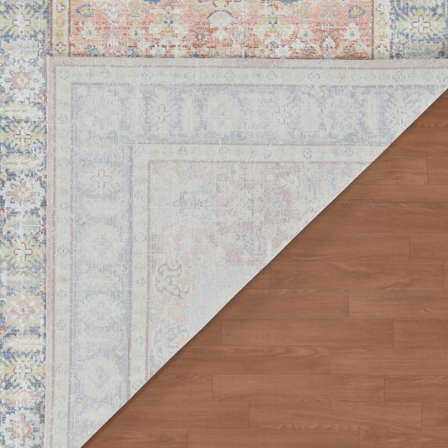 Amer Century Vintage Medallion Power-Loom Living Coral Area Rug