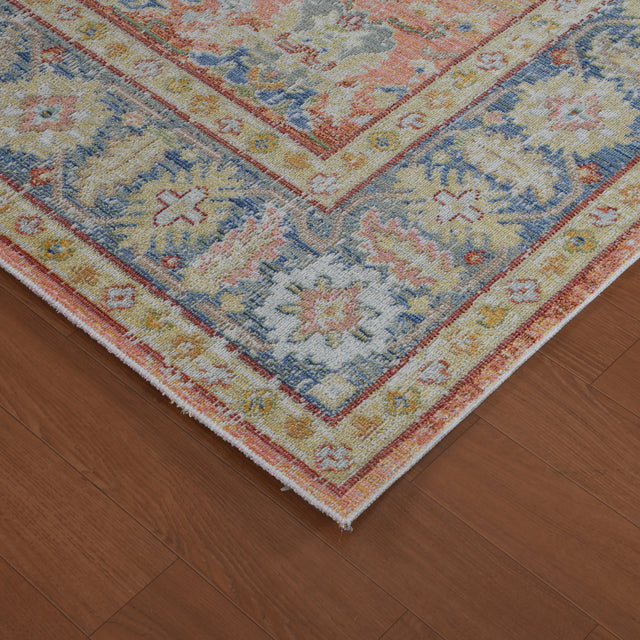 Amer Century Vintage Medallion Power-Loom Living Coral Area Rug