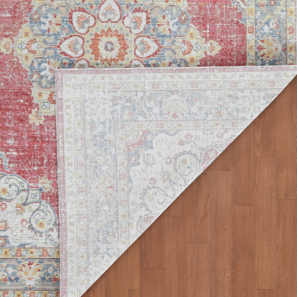 Amer Century Vintage Medallion Power-Loom Burgundy Red/Teal Rug