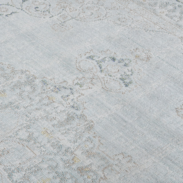 Amer Century Vintage Medallion Power-Loom Sea Mist Area Rug