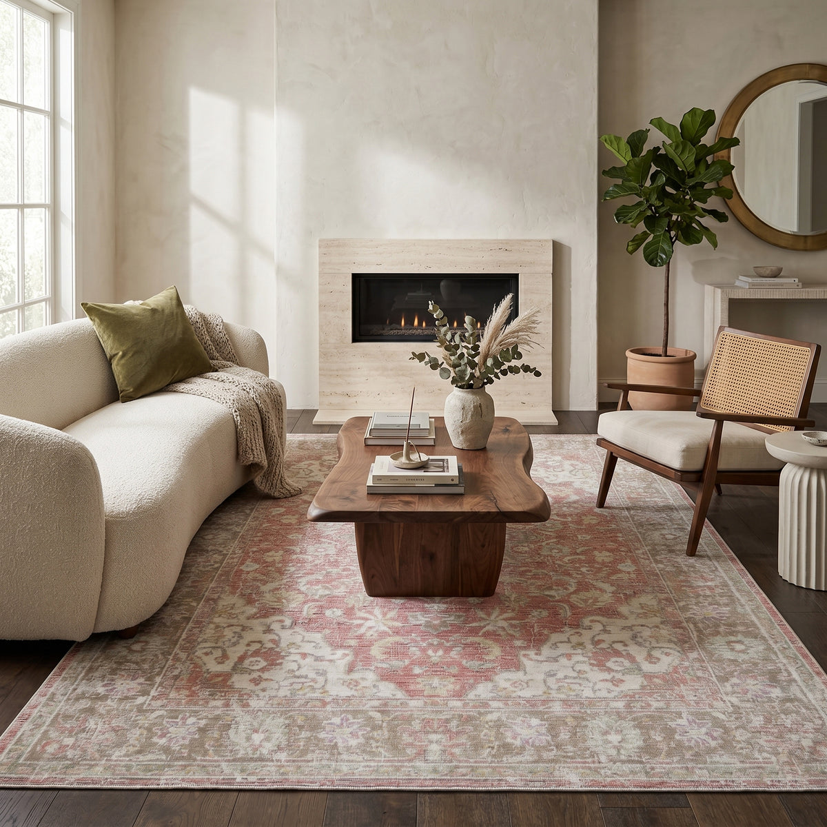 Amer Century CEN-23 Pink area rug - lifestyle view