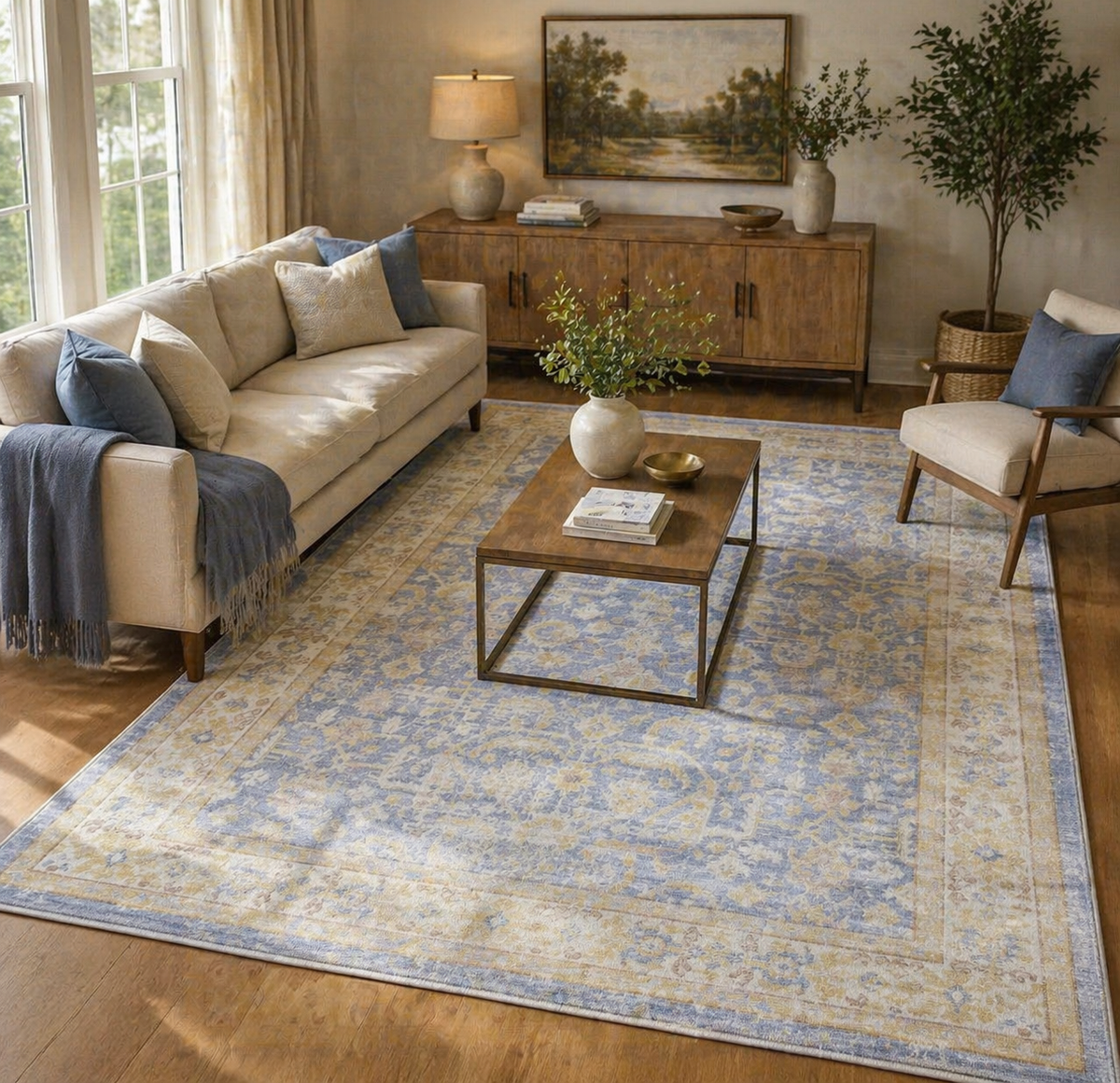 Amer Century CEN-6 Lavender / Ivory area rug - lifestyle view