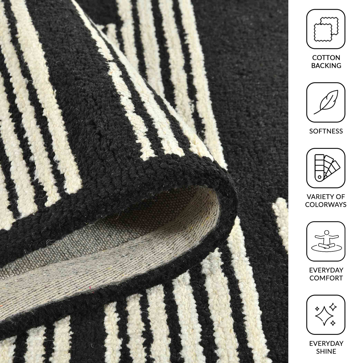 Amer Chicago CHI-6 Ebony area rug - infographic view