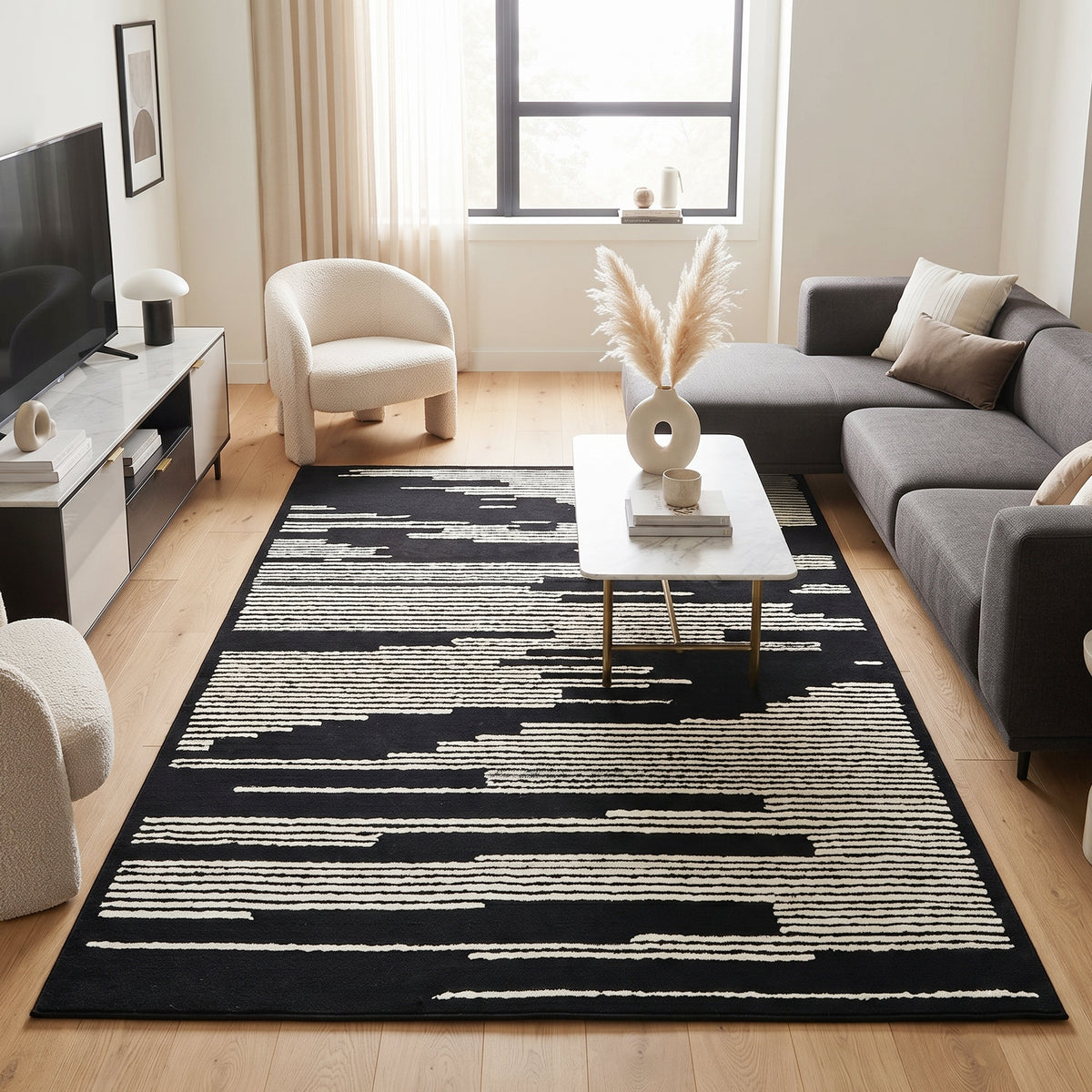 Amer Chicago CHI-6 Ebony area rug - lifestyle view
